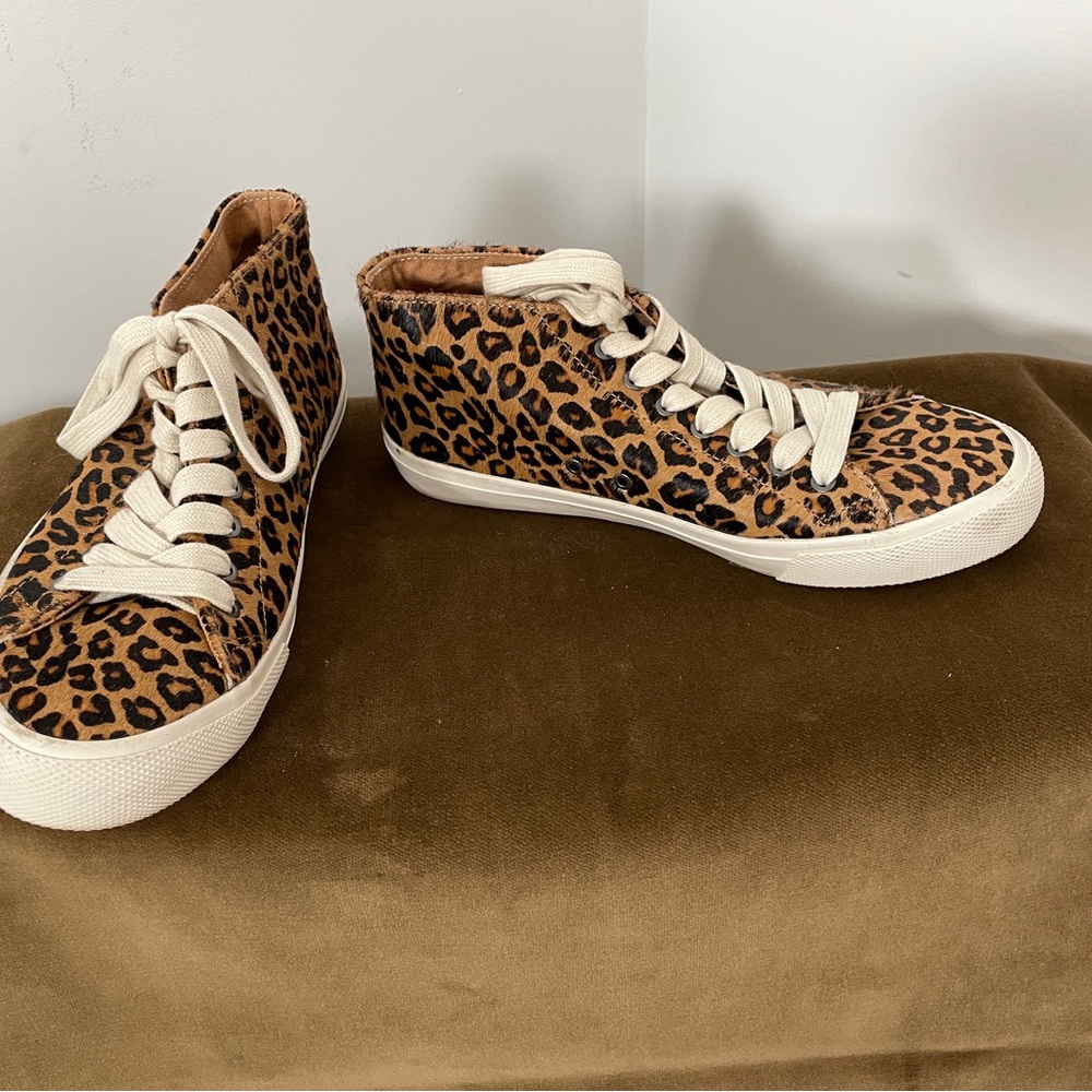 SeaVees Leopard Print Calf Skin Mid High Tops 8
